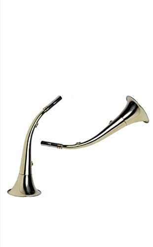 Zarbola Cuerno de Caza Latón 30 Cm Hecho de Latón con Cinturón de Transporte Cover