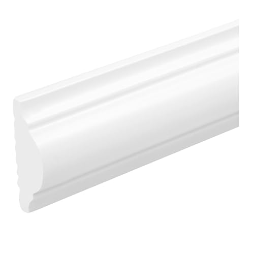 MARDOM HOME Tira de yeso para pared 10 piezas – Tira decorativa de poliestireno duro blanco – Tira decorativa de pared de 200 cm de largo – Altura 4 cm – Tira de pared decorativa para diseño de pared