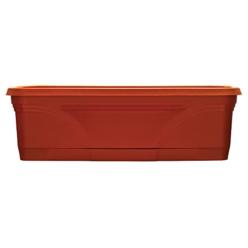 Southern Patio 36 in Medallion Hanging Windowsill Garden Box Planter, Terracotta