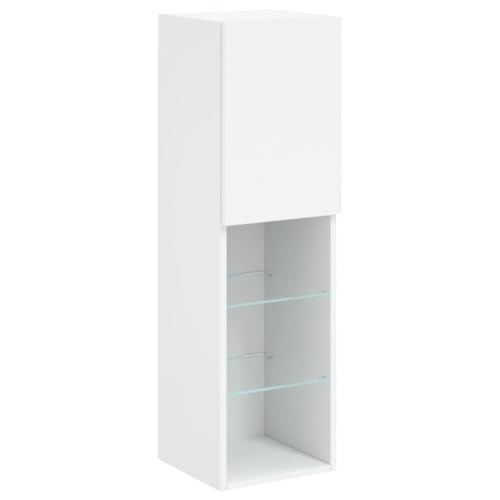 vidaXL Mueble para TV con Luces LED Blanco 30,5x30x102 cm