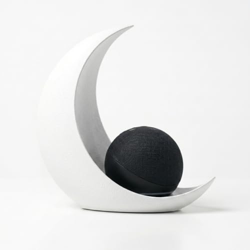 Suporte para Alexa Echo Dot 5 Geração Formato de Lua Moderno Branco