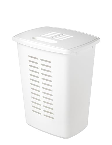 Orthex Wäschekorb 60 L | Weiss | Haushalt, Bad, Wäsche, Spielzeug, Zeitschriften, Sportgeräte | Ergonomische Griffe | L49 x W38 x H60 cm