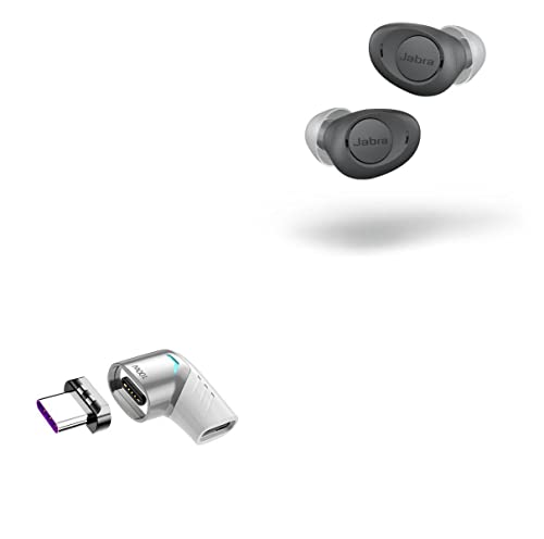 BoxWave Adapter Compatible with Jabra Enhance Plus - MagnetoSnap PD Angle Adapter, Magnetic PD Angle Charging Adapter Device Saver - Metallic Silver