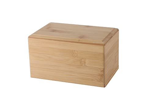 SILICUTE Large Bamboo Pet Urns for Dog Ashes, Large Wooden Pet Urn for Funerals and Memorials, Sturdy Wood Keepsake Memory Box