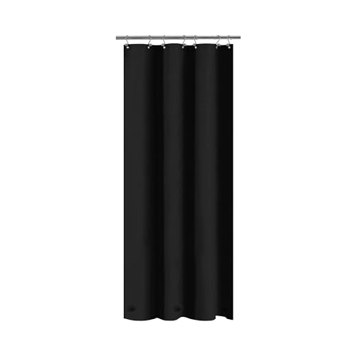 Image of Barossa Design Black Stall Shower Curtain Liner 36 inch W x 72 inch H - Waterproof PEVA Plastic Shower Liner for Small Bathroom Stall, Lightweight Bath Curtain with 3 Magnets & Metal Grommets - Black