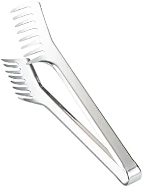 Silicone tongs Metal tongs Cooking Stainless Steel Food,Anti-Heat Bread Clip Pastry Clamp, for Barbecue Kitchen Tong,Safe and Durable,Size:24 * 4.5 Pliers