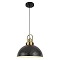 PINDODO Pendant Light, 11.8" Black Pendant Lighting for Kitchen Island, Dining Room, Farmhouse Kitchen Pendant Lighting Over Island, Modern Adjustable Pendant Light Fixture, 1 Pack