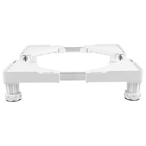Foppla Mini frigo, supporto regolabile per lavatrice e asciugatrice con supporto per lavatrice a basso rumore con cuscinetti vibranti, frigorifero ad alte prestazioni con 4 piedini forti