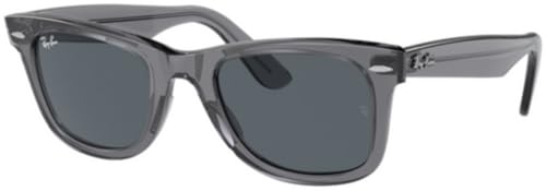 Ray-Ban RB2140 Sunglasses Bundle: RB 2140 WAYFARER 6773R5 Transparent Gray/Blue Crystal Standard and Eyewear Cleaning Kit