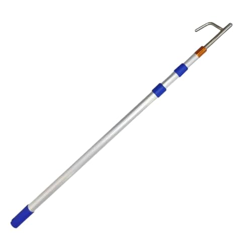 DAJIAYIQI Aluminum Alloy Push Pole for Boat, 304 Stainless Steel Cargo Retriever, Telescopic Pole for Clearing Surface Debris, Aquatic Plants, and Fishing Nets(2m)