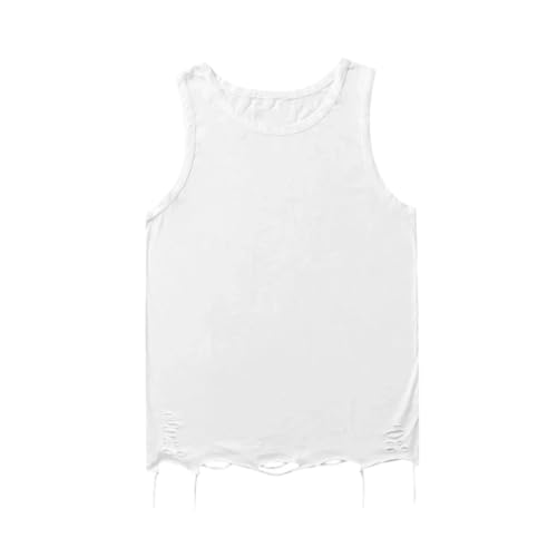 Camiseta de algodón para hombre sin mangas transpirable chaleco punk