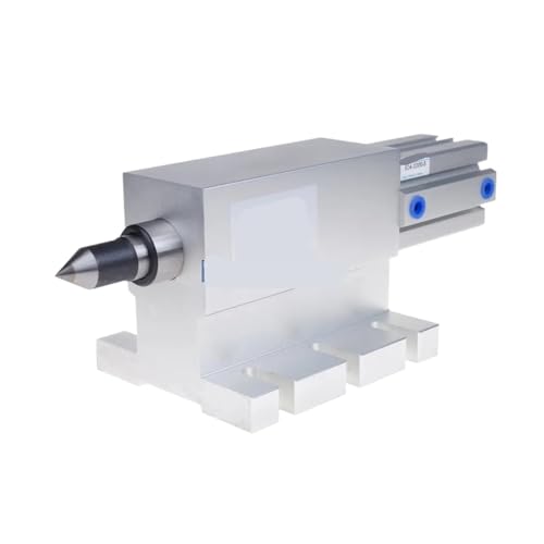 KACOME CNC Rotary indexing Tailstock TS65Q Pneumatic with Ejector pins with 65 mm Center Height for CNC Rotary Tables, milling Machines and Machine Tools(TS65Q-E)