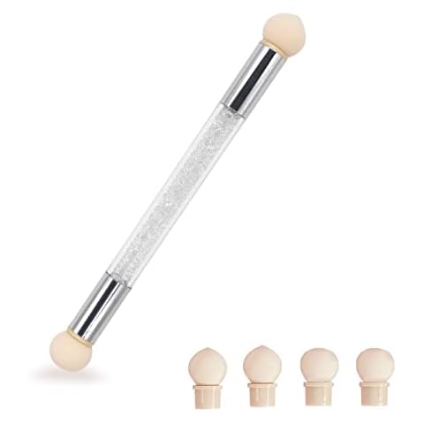 Jagowa 1 Piece Nail Art Sponge Brush Double Head Smudge Gradient Pen Washable Nail Art Tool Cover