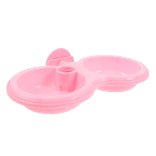Toddmomy Dog Splash Water Bowl Hanging Pet Bowl Dog Crate Bowl Dog Food Feeder Double Bowl Set Pink