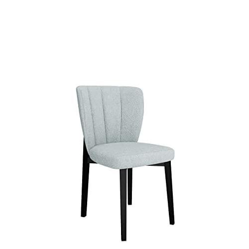 Mirjan24 Esszimmerstuhl Iravat, Polsterstuhl, Sessel, Beine aus Buchenholz, Wohnzimmerstuhl, Stuhl für Arbeitszimmer, Schlafzimmer, Küche, Farbauswahl (Schwarz, Baloo 2086)