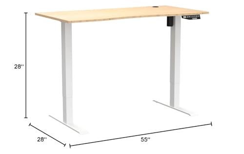 Image of FLEXISPOT EN2 Bamboo Standing Desk Clamp Power Strip, 55 x 28 Electric Stand Up Height Adjustable Desk with Cable Management (Grey Frame + 55 inch Bamboo Top, 2 Packages)