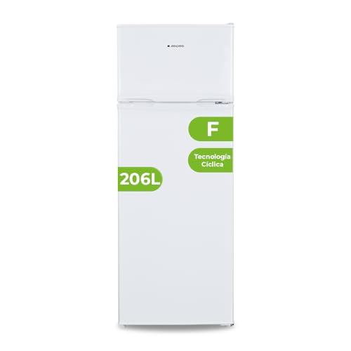 Aspes Frigorífico Cíclico 2 Puertas Blanco AF145500F. Capacidad 206 Litros, Puerta Reversible, Bajo Nivel Sonoro, Eficiencia Energética Clase F