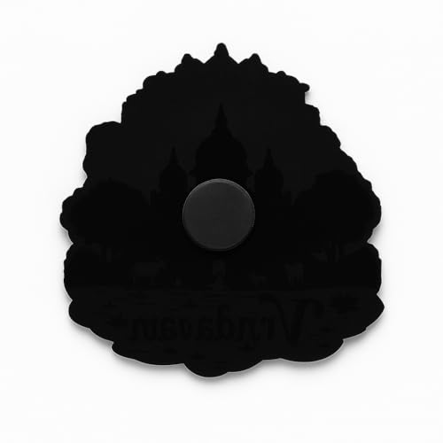 Image of Naxon Vrindavan Theme Souvenir Wooden Fridge Magnet for Refrigerator - Printed Fridge Magnet for Kitchen & Home Decor | Perfect Souvenir Gift | Size 3x3 in | Pack of 1