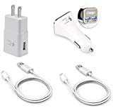 Galaxy S7 and S7 Edge for Samsung Adaptive Fast Charger Micro USB 2.0 Cable Kit by RKINC [Wall Charger + Car Charger + 2 Cables] Adaptive Fast Charging uses dual voltages for up to 50% faster charging