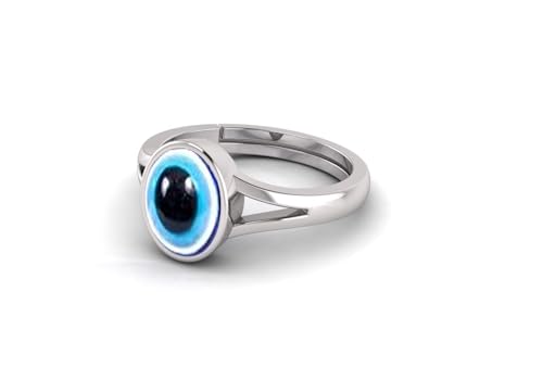 TODANI JEMS Blue Evil Eye Protection Sterling Silver Plated Finger Ring,Evil Eye Ring Adjustable Finger Ring,Protection Ring for Unisex (AiD) (B0DDD7BR5Z) Amazon Price History, Amazon Price Tracker