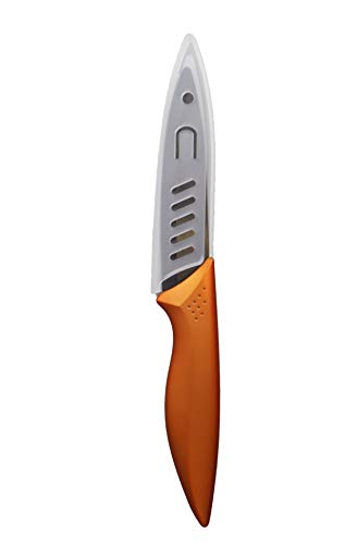 Chef Select Utility Knife, 4-Inch Ceramic Blade, Non-Slip Grip, Black Blade, Copper-Colored Handle, Bonus Blade Sheath