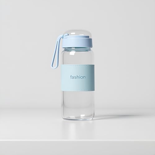 Image of Mini Water Bottle - Small Glass Water Bottle, 340ml Leak-proof Travel Bottle for Kids, Girls, Boys Double-Walled Bottle for Baby, Coffee, Office, School, Picnic (Multicolour)