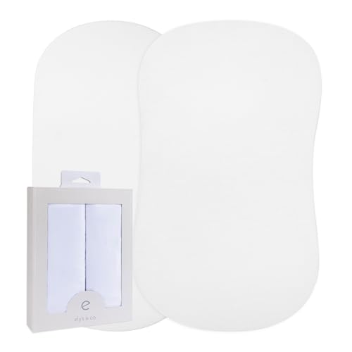 Image of Ely’s & Co. Bassinet Sheet 2-Pack — Combed, 100% Jersey Cotton for Baby Boy and Baby Girl — Solid White