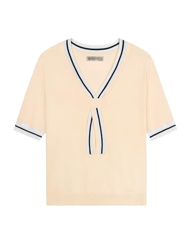 Image of Libsorge Womens Lightweight Cute Bow Tie Sweater Spring 2026 Business Casual Outfits V Neck Short Sleeve Tops
