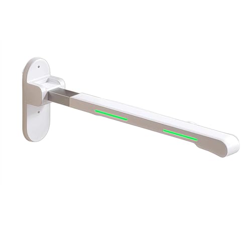 Barra de seguridad para inodoro con soporte resistente, pasamanos antideslizante y diseño abatible para una mayor seguridad en el baño