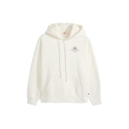 Levi's Mujer Hoodie Salinas con Logotipo, Relaxed Fit, Blanco (Lse Universe Bright White), S