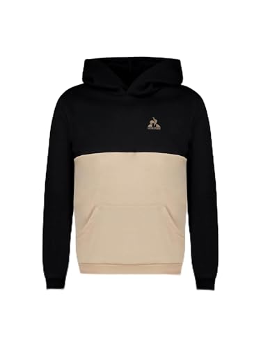Le Coq Sportif Unisex Kinder Noel Sp Hoody N°1 Enfant Black Kapuzenpullover, Schwarz/Safari, 10 Jahre