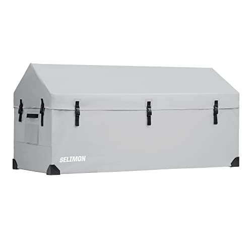 174 US Gallon Outdoor Storage Box Waterproof Soft Shell Tarpaulin Deck Box for Patio Furniture Outdoor Cushions, Throw Pillows, Garden Tools