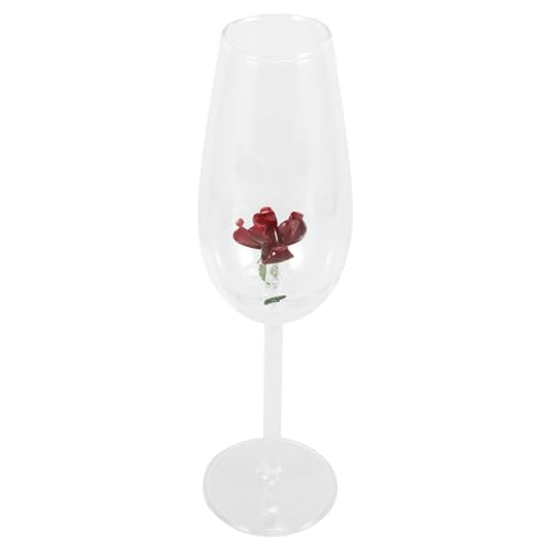STOBAZA Elegant Rose Goblet Glass Decorative Wine Cups for Parties Weddings Celebrations Versatile Drinking Glasses for Water Juice Cocktails present