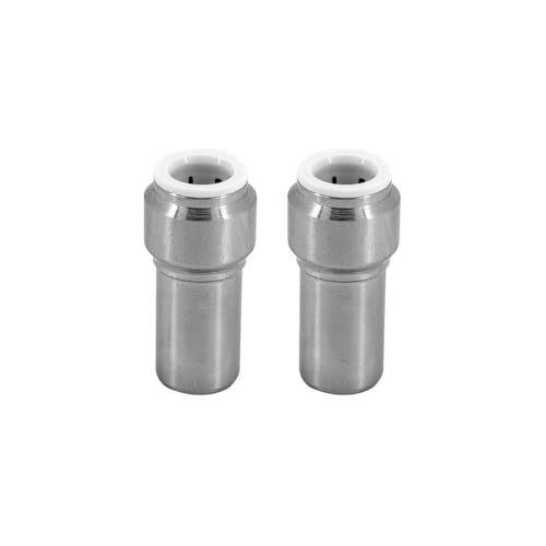 Image of Radiator Valve 15mm x 10mm Push fit Chrome Speedfit Reducer Straight x 2