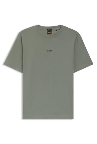 BOSS Mens TChup Logo-Print T-Shirt in Stretch Cotton