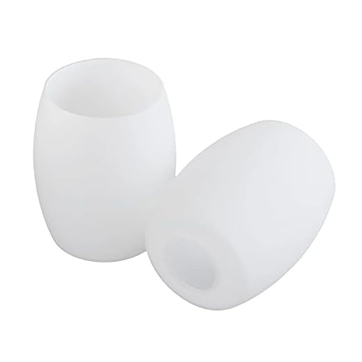 Voguad 2 Pack Glass Lamp Shade for Mini Pendant Light, Opal White Glass Globe Replacement for Chandelier Light Fixture, Wall Sconce, 1 5/8" inch Fitter