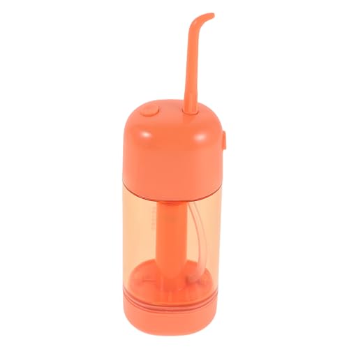 GLEAVI Irrigador Bucal Diseño Compacto Portátil Naranja Ajuste Manual de Presión de Agua para Limpieza Profunda y Material Plástico Resistente en Casa y Viajes