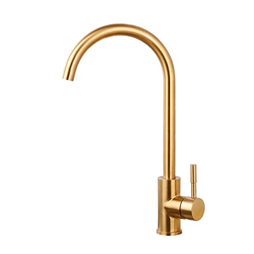 Grifo de cocina de latón cromado moderno con sistema monomando montado en cubierta de fregadero