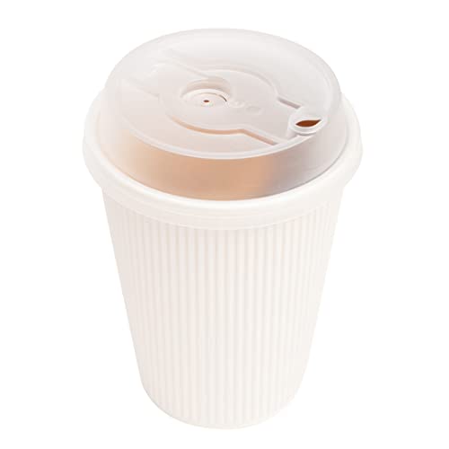 Restaurantware LIDS ONLY: Restpresso Lids For 8 12 16 and 20-OZ Paper Coffee Cups 500 Double Plug Disposable Paper Cup Lids - Straw Slot Spout Clear Plastic Hot Cup Lids Cups Sold Separately