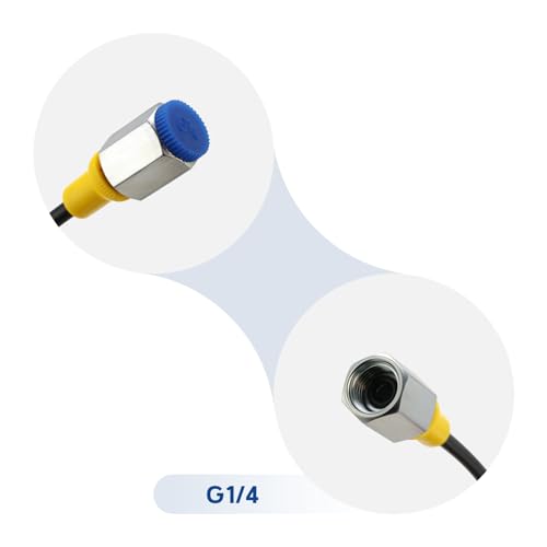Image of MEASUREMAN G1 /4-M16 Hydraulic Pressure Test Hose, 9000 PSI /630 BAR, 5.25 FT (1.6m), Test Coupling Hose for High-Pressure Applications