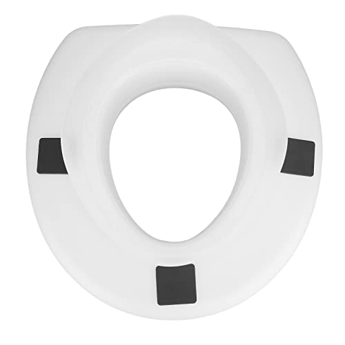 Raised Toilet Seat, Simple Elevated Handicap Toilet Seat Toilet Seat Riser for Elderly, Handicapped and Disabled Users Easy Fit White