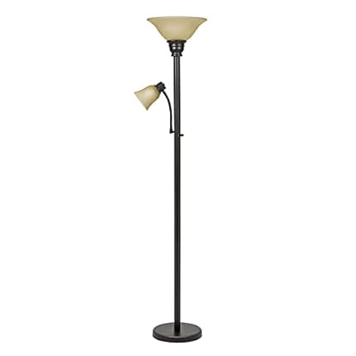 Catalina Lighting 18223-002 Transitional Uplight Floor Lamp with Reading Light, Standing Lamp, Living Room Light, LED Bulb NOT Included,71", Dark Bronze