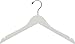The Great American Hanger Company Wooden Top Hangers, White Finish, Box of 25