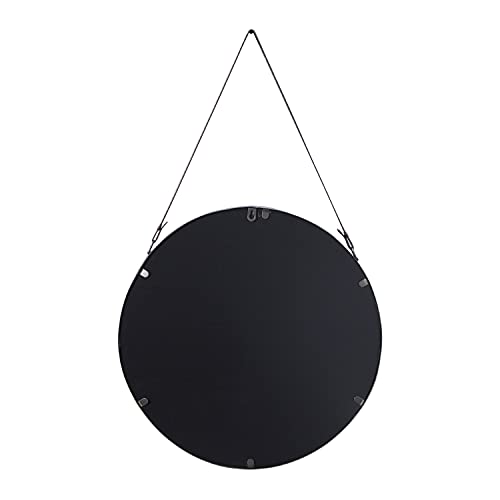 Deco 79 Metal Wall Mirror With Leather Strap, 20" X 2" X 33", Gold #TOP5