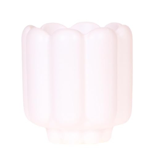 Macetero retro – Color blanco – Ø 9 cm – Maceta decorativa de cerámica – Colección Slow Living – Maceta con estructura acanalada – Para orquídeas y pequeñas plantas de interior