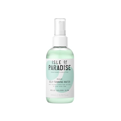 Isle of Paradise Self Tanning Water- Medium, Clear Self Tan Mist, Transfer-Proof Formula for Face &...