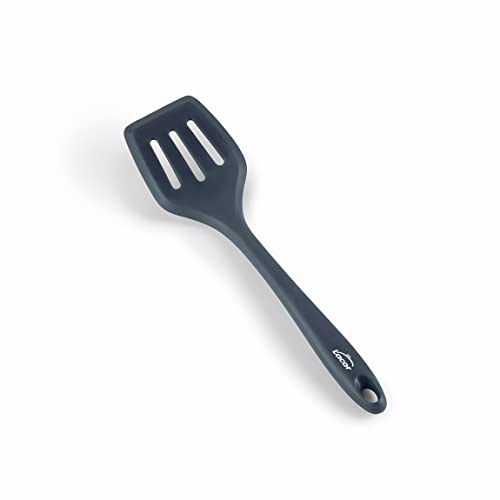 LACOR - 64468 - Espátula Cocina Grey, Espátula Perforada, Silicona, Utensilios de Cocina, Mango Ergonómico, Antiadherente, Resistente a Altas Temperaturas, Apta para Lavavajillas, Longitud 29 cm