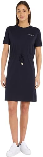 Tommy Hilfiger 1985 REG MINI Corp Tee DRSS SS T-Shirt Kleider Damen, Blau (Desert Sky), XXS