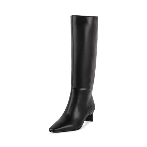 Steve Madden Women's Dagne Knee High Boot, Black Leather, 4.5 UK