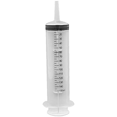 TOSSPER 150ml Reusable Large Syringe Plastic Hydroponics Nutrient Measuring Syringe Kitchen Craft Meat Injector Tools Cover